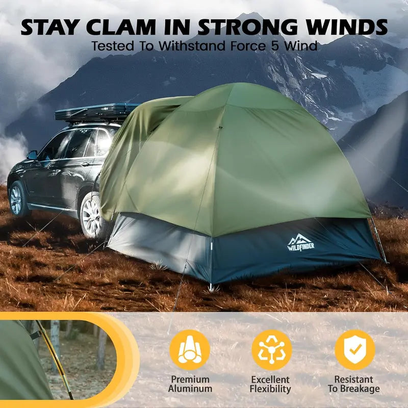 Waterproof SUV Car Tent â€?PU3000mm Double-Layer Design, Tailgate-Compatible, Includes Storage Bag & Rainfly