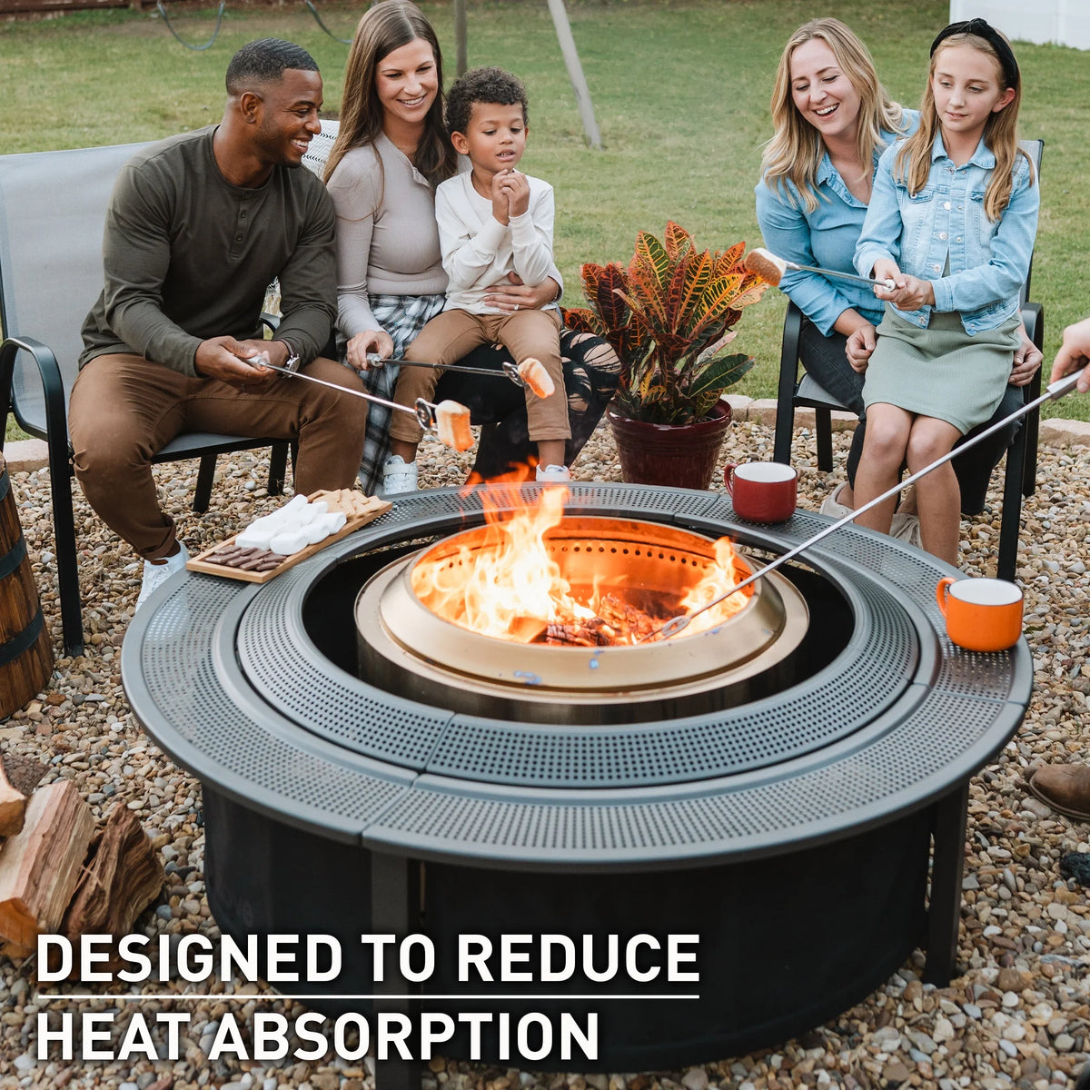 Solo Stove Fire Pit Surround Tabletop, Small | Elevation for Ranger and Bonfire Wood Burning Outdoor Fire Pit, Powder - Coated Steel/ UV - Resistant Outdoor Fabric, Dimensions (Hxdia): 20 x 42 in, Black