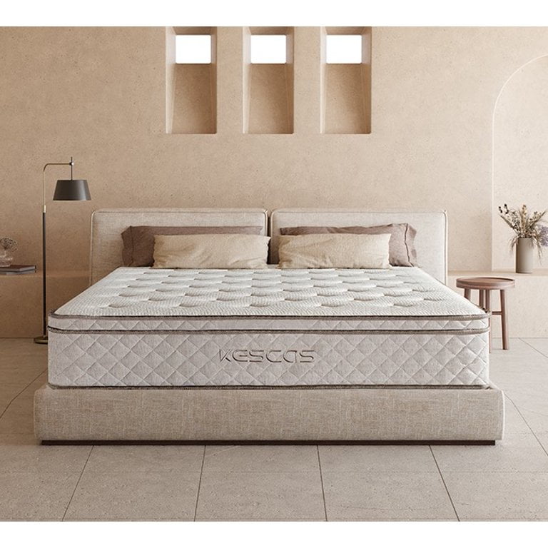 Size Mattress. Kescas 10 inch Euro Top Linen Cover Innerspring Mattress. Pocket Spring Hybrid Mattresses with CertiPUR-US Certified Memory Foam. Plush Yet Supportive
