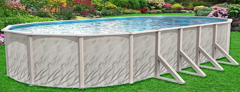 Lake Effect Pools Meadows Reprieve 12' x 24' x 52" Oval Resin Protected Steel Above Ground Swimming Pool