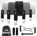 Whatafit Resistance Bands Set â€?100% Natural Latex, Adjustable Up to 150 lbs, Portable Home Gym with Accessories