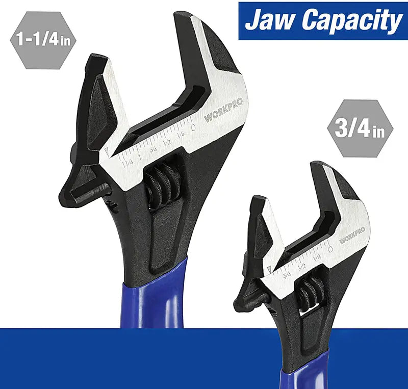 WORKPRO Adjustable Wrench Set â€?2-Piece Professional Tool Kit for Home, Garage & Workshop Use