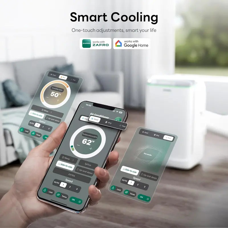 ZAFRO 8,000 BTU Portable AC Unit â€?4-Mode Energy-Efficient Cooler with Remote, 24-Hour Timer, Ideal for Bedrooms & Dorms, White Design