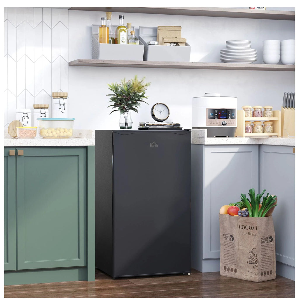 Mini Fridge with Freezer, 3.2 Cu.ft Compact Refrigerator for Bedroom, Dorm, Apartment - Adjustable Thermostat, Reversible Door, Black