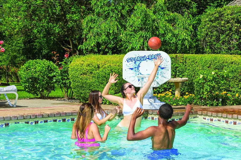 Splashback Poolside Basketball Game â€?Blue Freestanding Unit (34″W x 38″D x 45″H)