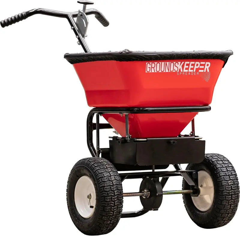 Walk-Behind Push Spreader â€?100-Lb Capacity Grounds Keeper for Seed, Fertilizer, Salt & De-Icer Application