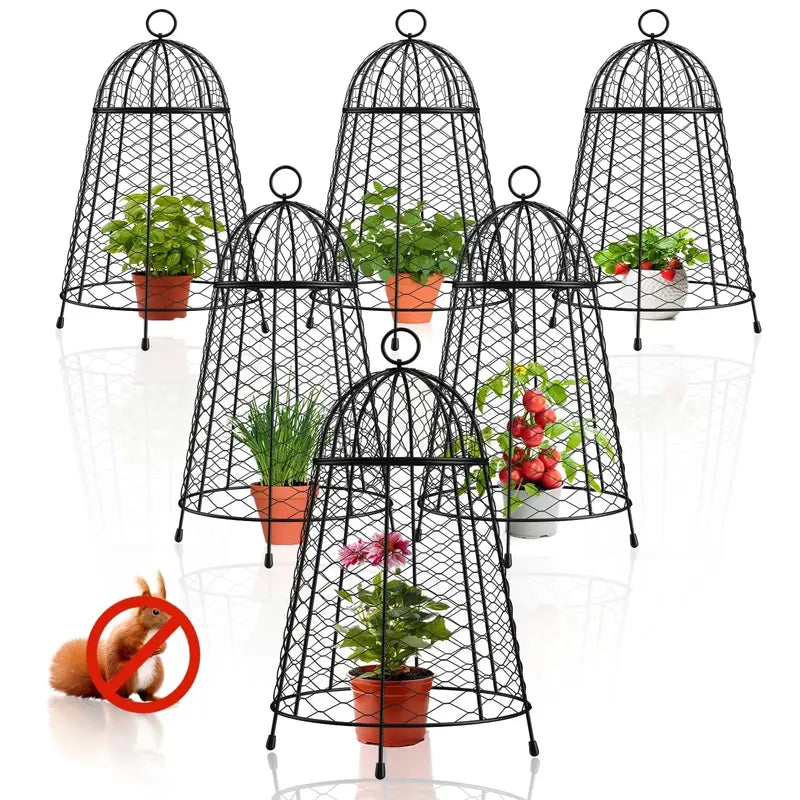 Yolid 6-Pack Garden Cloches with Chicken Wire Frame for Plant Protection