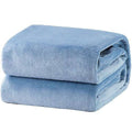 Bedsure Fleece Blanket Queen Blanket Washed Blue - Bed Blanket Soft Lightweight Plush Fuzzy Cozy Luxury Microfiber, 90x90 Inches