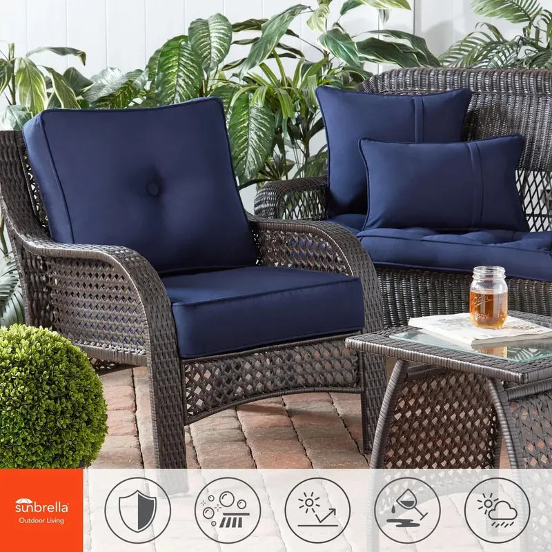 Sunbrella Premium Deep-Seat Outdoor Cushion Set â€?2-Piece Weather-Resistant Patio Upgrade