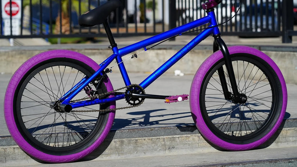 Elite BMX Bicycle 20 Freestyle Bike - Stealth Blue Purple Ideal for Ages 7 to 18 Years
