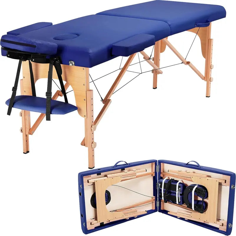Yaheetech Portable Folding Massage Table â€?Adjustable 2-Fold Spa Bed with Carry Bag, Black