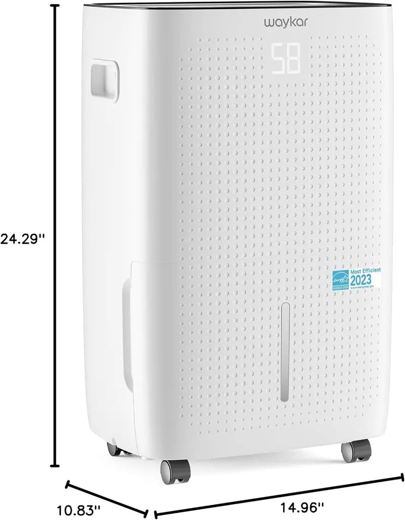 Waykar 2,000 Sq. Ft. Dehumidifier â€?Auto/Manual Drain Options, 0.66-Gallon Tank, Compact Design for Home & Basement Use