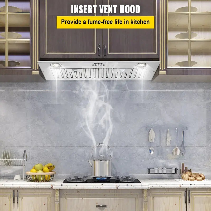 ZGBY 30â€?Built-In/Insert Range Hood 800Cfm 3-Speed Exhaust Fan Kitchen Stove