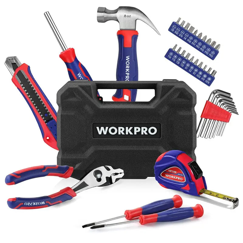 WORKPRO 35-Piece Blue or Pink Household Tool Kit â€?Includes Storage Toolbox and Pink Ribbon Branding