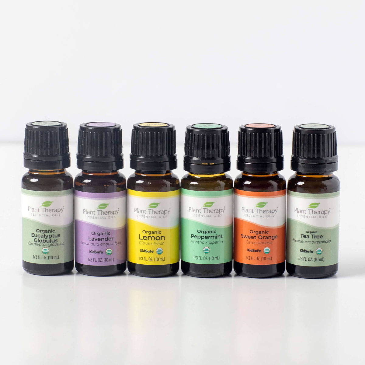 Plant Therapy Top 6 Organic Essential Oil Set - Lavender, Peppermint, Eucalyptus