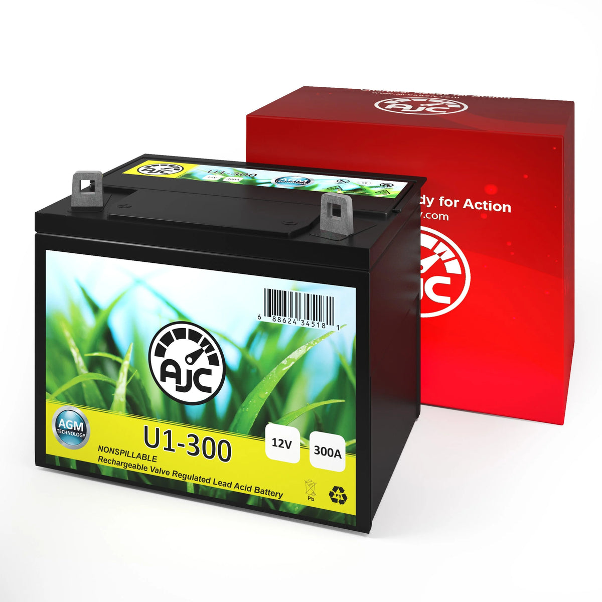 John Deere LA125 U1 Lawn Mower and Tractor Battery - This Is an AJC Brand Replacement