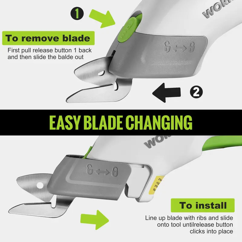 WORKPRO 4V Dual-Blade Cordless Electric Scissors â€?Rechargeable & Lightweight