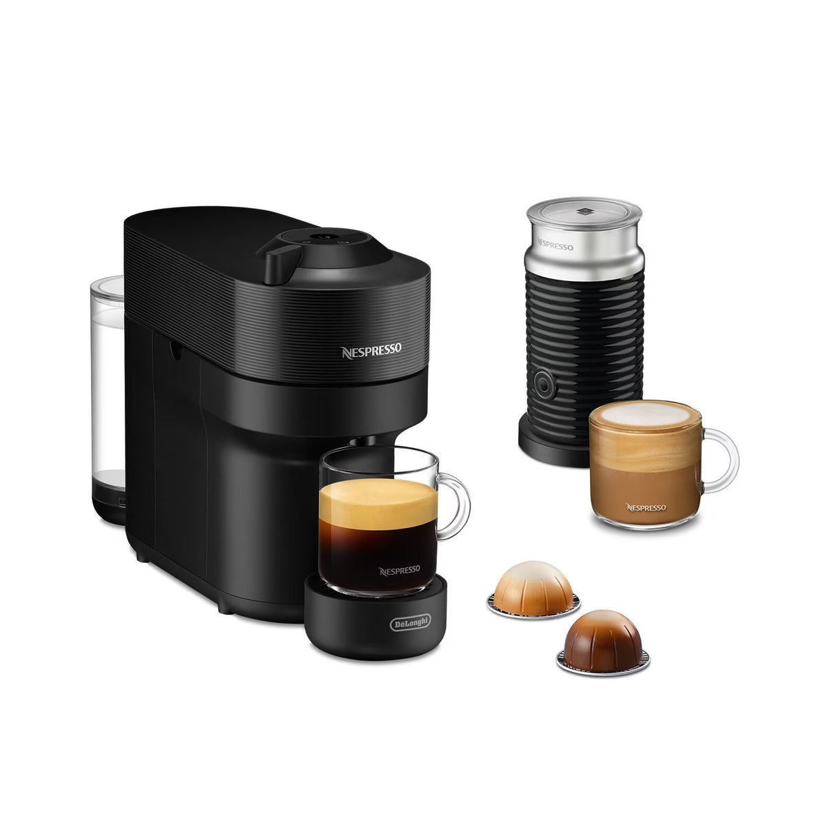 Nespresso Vertuo Pop Coffee and Espresso Maker by De'Longhi with Milk Frother, Piano Black