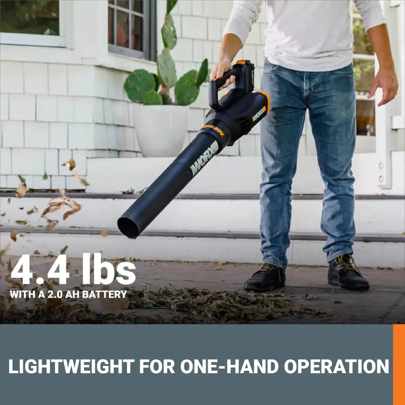 Worx 20V Turbine Leaf Blower â€?Two-Speed Cordless Yard Cleanup Tool