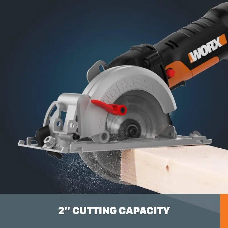 Worx WorxSaw WX439L 4.5 Amp Compact Circular Saw, 4-1/2â€?Blade, One-Hand Operation
