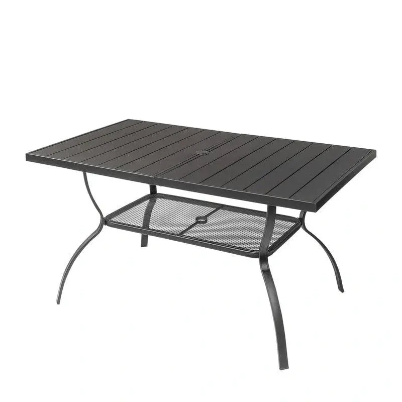 Wrought Iron Patio Dining Table â€?59â€?Rectangular Outdoor Surface