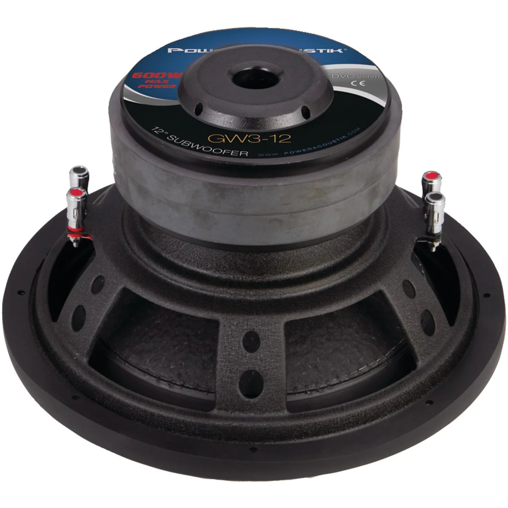 Acoustik® GW3 - 12 Gothic Series 2ohm Dual Voice - Coil Subwoofer (12", 2, 500 Watts)