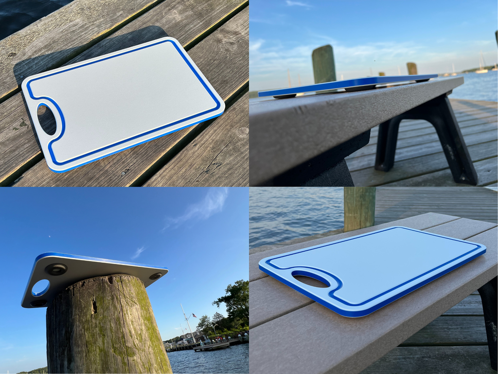 Made in the USA | Premium Cutting Board | Textured 1/2 inch HDPE | Non-Skid or Mark Rubber Feet | Great for Boats & any Counter-top