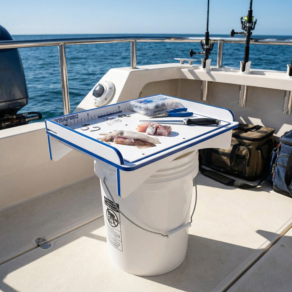 Premium Rod Mount 18" or 33" Raised Fillet Table â€?3-in-1 Bait & Fish Station | Fits Rod Holders, Buckets & Flat Surfaces | Marine-Grade HDPE | Ruler, Juice Groove, Knife & Tool Slots