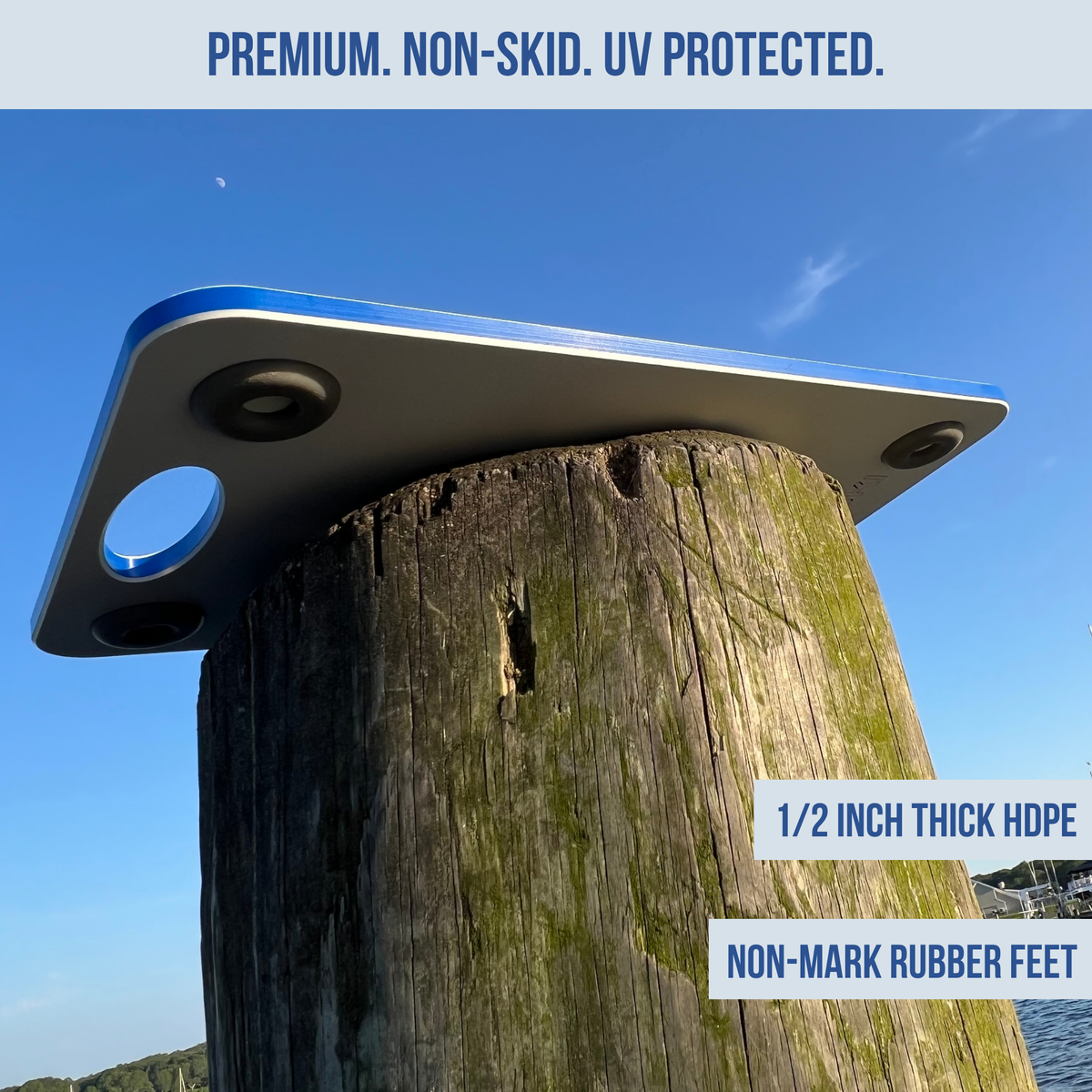 Made in the USA | Premium Cutting Board | Textured 1/2 inch HDPE | Non-Skid or Mark Rubber Feet | Great for Boats & any Counter-top