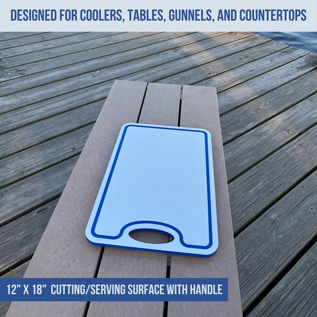 Made in the USA | Premium Cutting Board | Textured 1/2 inch HDPE | Non-Skid or Mark Rubber Feet | Great for Boats & any Counter-top