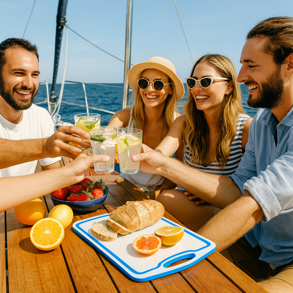 Made in the USA | Premium Cutting Board | Textured 1/2 inch HDPE | Non-Skid or Mark Rubber Feet | Great for Boats & any Counter-top