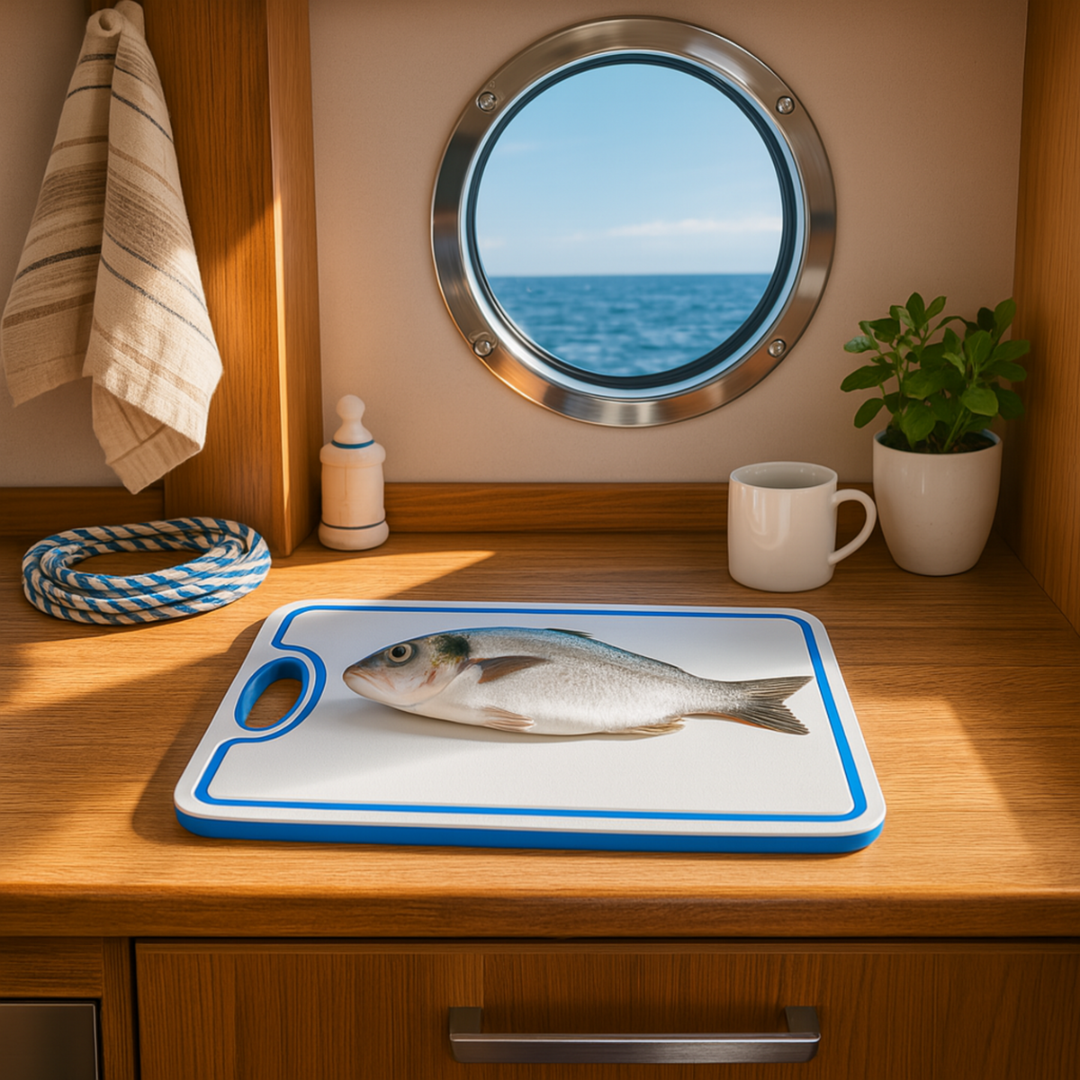 Made in the USA | Premium Cutting Board | Textured 1/2 inch HDPE | Non-Skid or Mark Rubber Feet | Great for Boats & any Counter-top