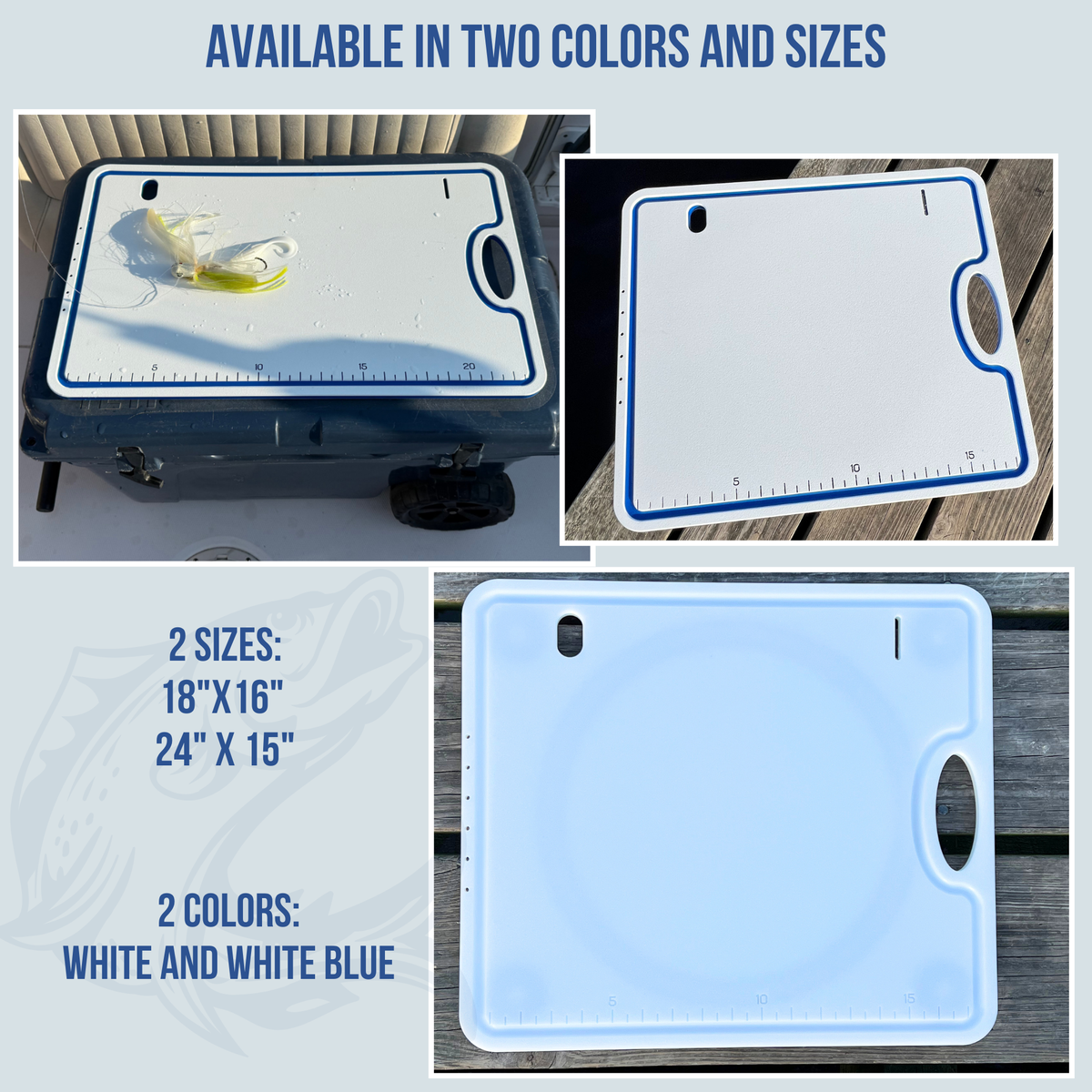 Made in the USA | Premium Bucket or Cooler Fishing Bait Fillet Cutting Board