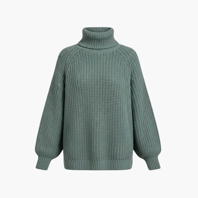 Women's Oversized Loose-Fit Turtleneck Sweater