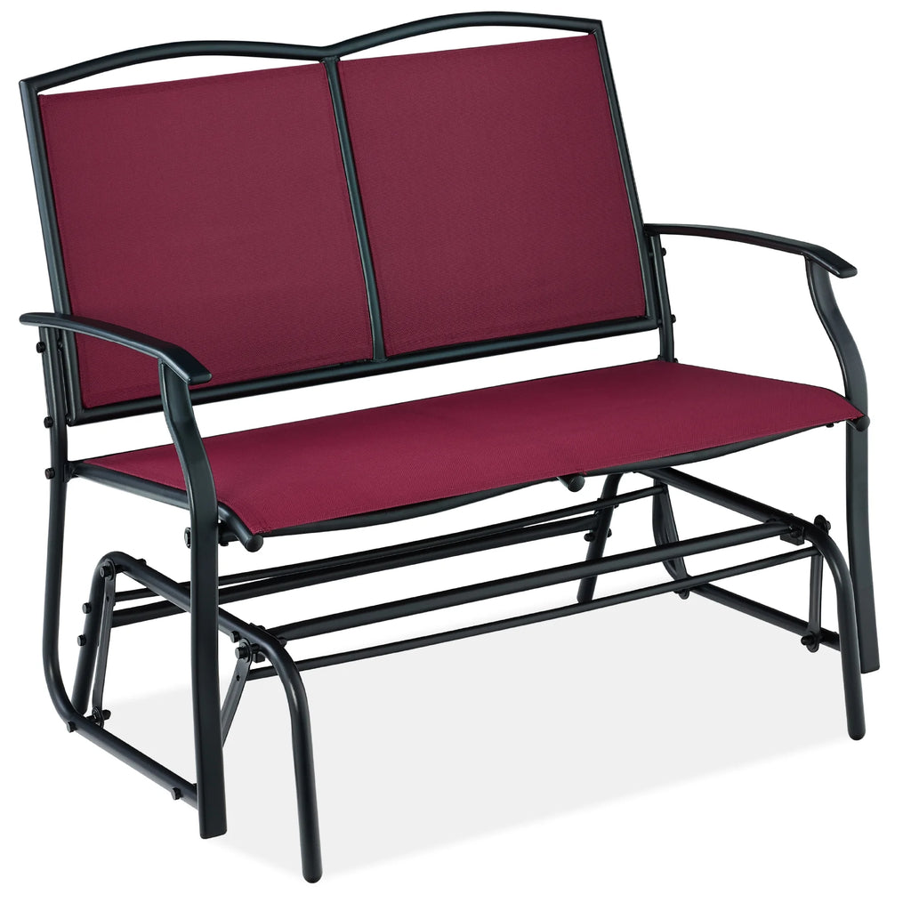 Best Choice Products 2 - Person Outdoor Swing Glider, Steel Patio Loveseat, Bench Rocker W/ Armrests - Gray
