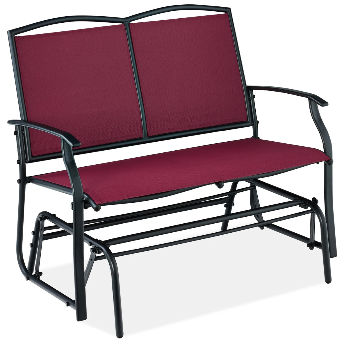 Best Choice Products 2 - Person Outdoor Swing Glider, Steel Patio Loveseat, Bench Rocker W/ Armrests - Gray