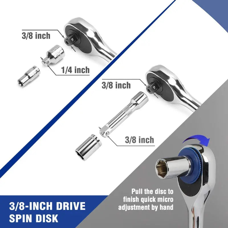 WORKPRO 39-Piece Drive Socket Wrench Kit â€?1/4-Inch and 3/8-Inch Ratchet Set with Metric and SAE Sockets