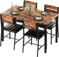 Wooden Kitchen Dining Set for Four Featuring Padded Chairs