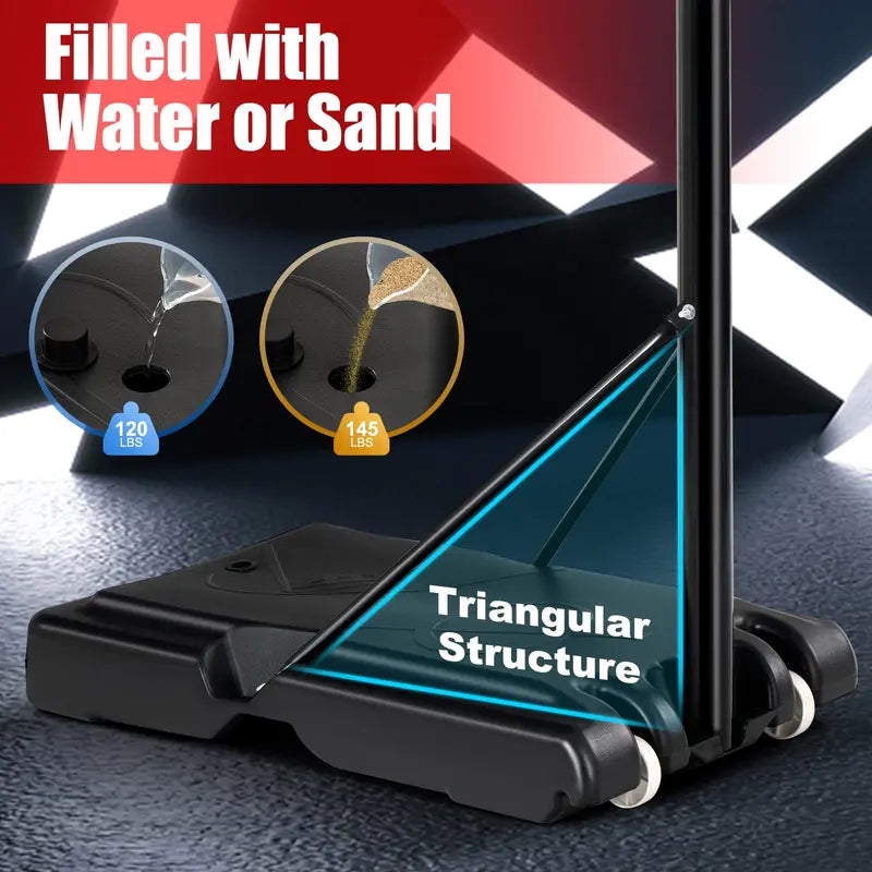 Versatile Outdoor Basketball Hoop â€?Height-Adjustable Goal System (4.5â€?0 ft) for All Ages