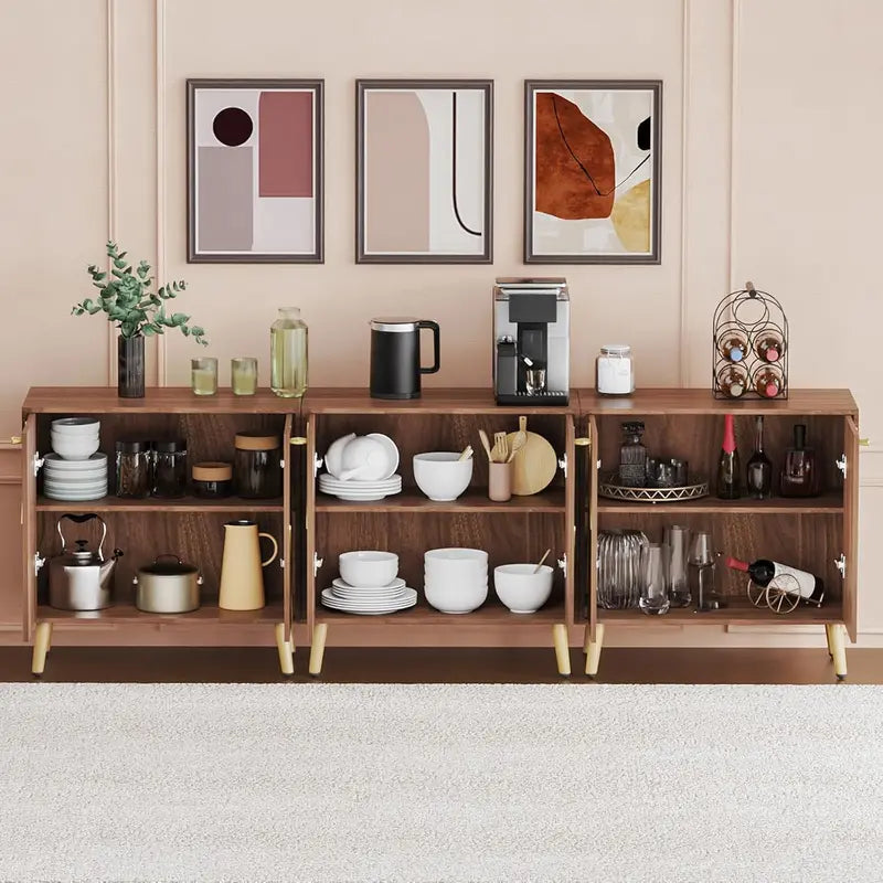 Versatile Free-Standing Wooden Cabinet â€?Sleek Black Storage Unit for Living Rooms, Bedrooms, or Entryways