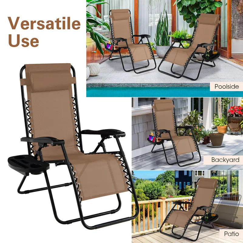 Zero Gravity Folding Lounge Chair â€?Reclining Ergonomic Patio Lounger