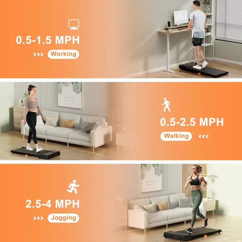 Under-Desk Walking Pad â€?Quiet Treadmill with 340-LB Capacity, Remote & LED Display
