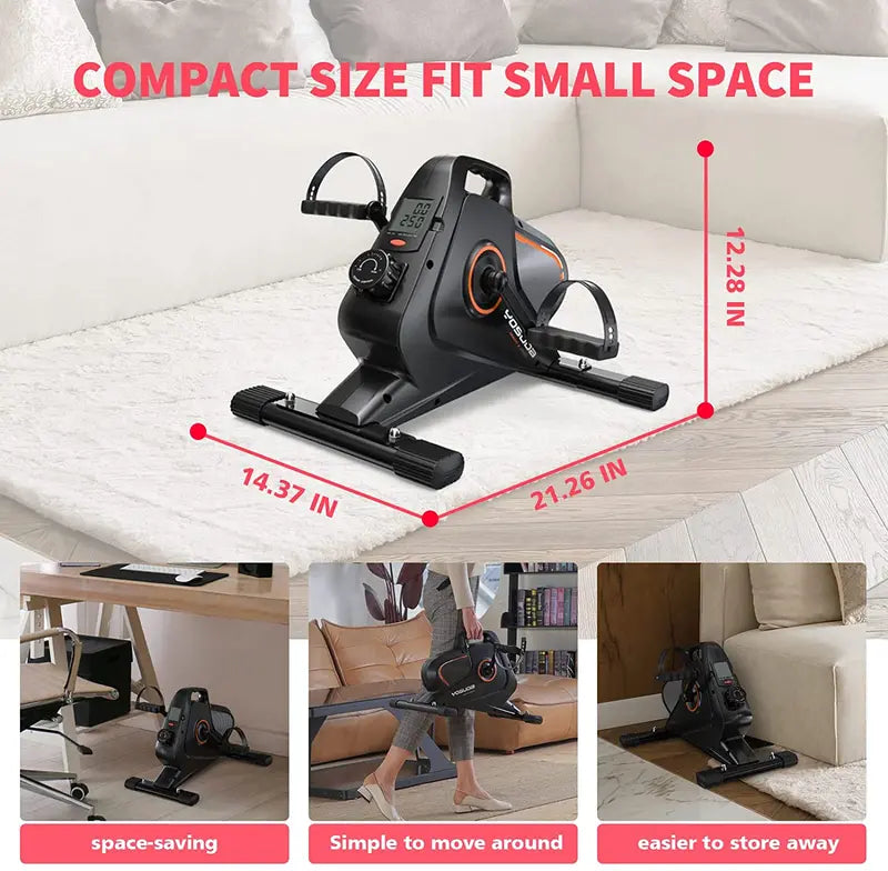 YOSUDA Under Desk Bike Pedal Exerciser for Arm & Leg Workout, Quiet Magnetic Resistance, Compact & Portable Fitness Equipment