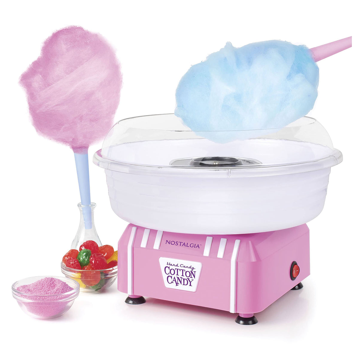Nostalgia PCM205PK Hard & Sugar Free Candy Cotton Candy Maker, Pink