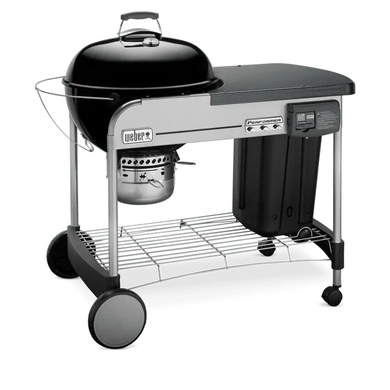 Weber Performer Deluxe 22-Inch Charcoal Grill â€?Premium Kettle with Built-in Thermometer & One-Touch Cleaning