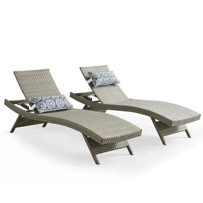 Weatherproof Wicker Chaise Lounge Set â€?Two-Piece Outdoor Lounging Collection