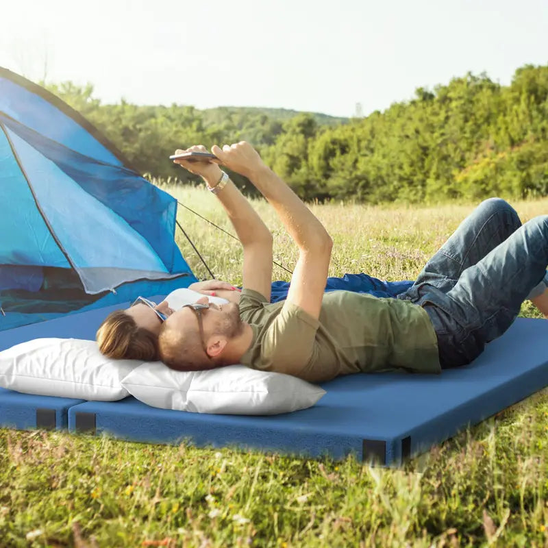 Twin-Size Memory Foam Sleeping Pad â€?Portable Camping Mattress with Non-Slip Bottom (74â€?x 38â€?