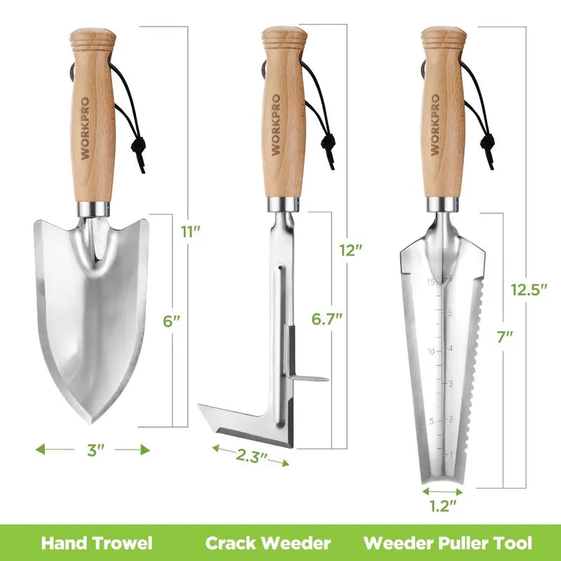 WORKPRO 3-Piece Garden Weed Removal Set â€?Crack Weeder & Hand Trowel