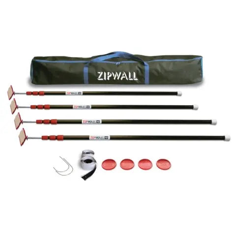 ZIPWALL ZipPole ZP4 Dust Barrier Pole, Spring-Loaded, 10 ft L, Stainless Steel