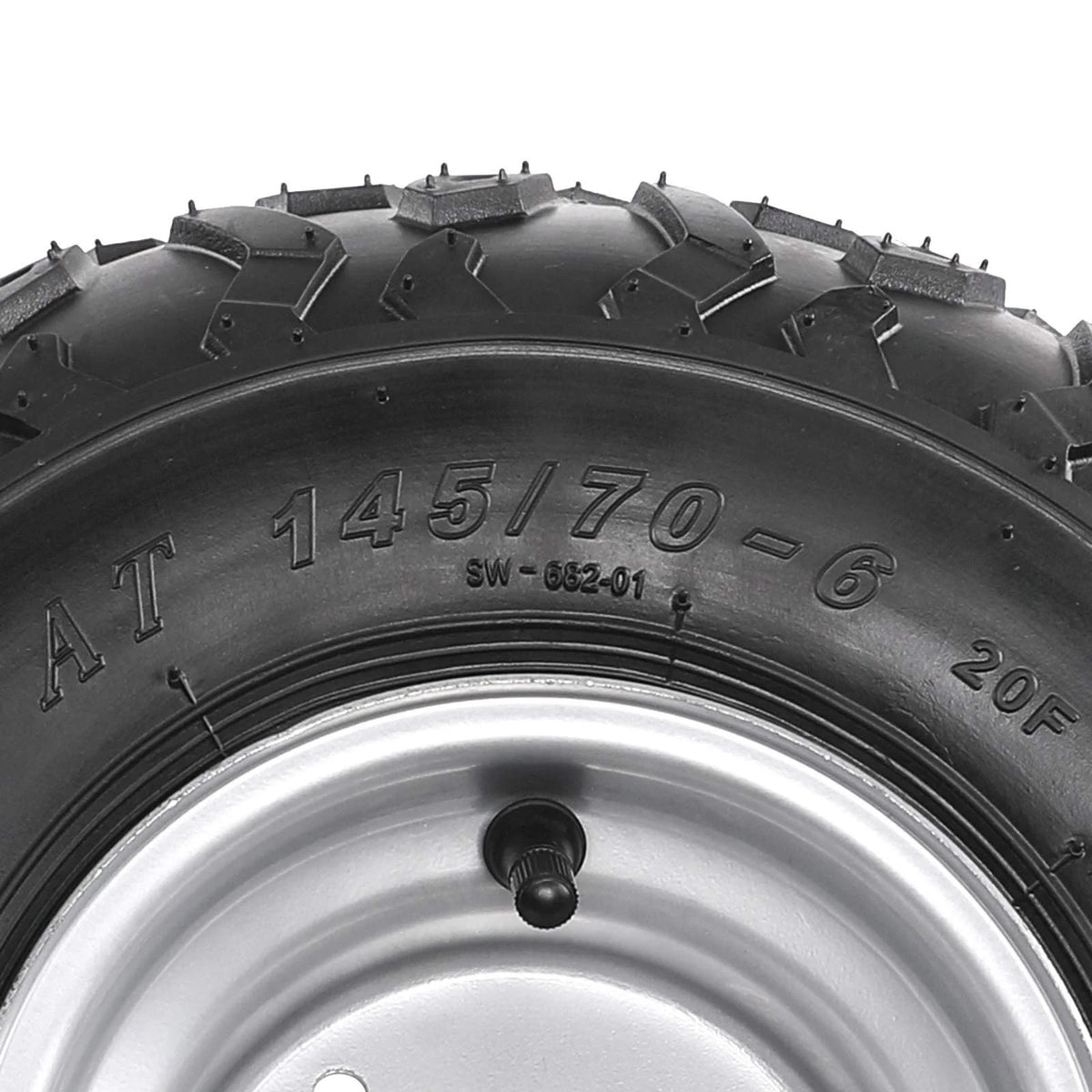 Set of 2 ATV Go Kart Tires 145/70 - 6 Tire with 6" Wheel Rims 3 Lug for Quad Mini Bike Go Cart Drift Trike 4 Wheelers Taotao Coolster 70cc 110cc 125cc Suzuki LT50 (2pcs)